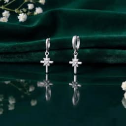 Sterling Silver Cross Bali Earrings