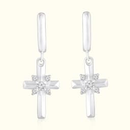Sterling Silver Cross Bali Earrings