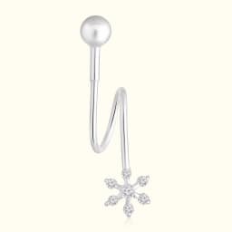 Silver Snowflake Ear Climber