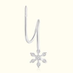 Silver Snowflake Ear Climber