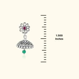 Vrindavan Oxidised Silver Jhumka