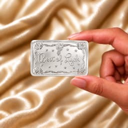 Best Of Luck Engraved 999 Silver Biscuit