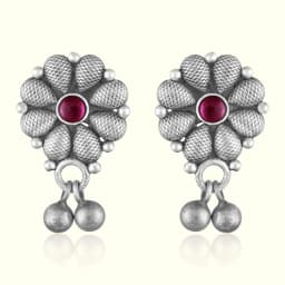 Oxidised Silver Earrings with Ghungroo Drops