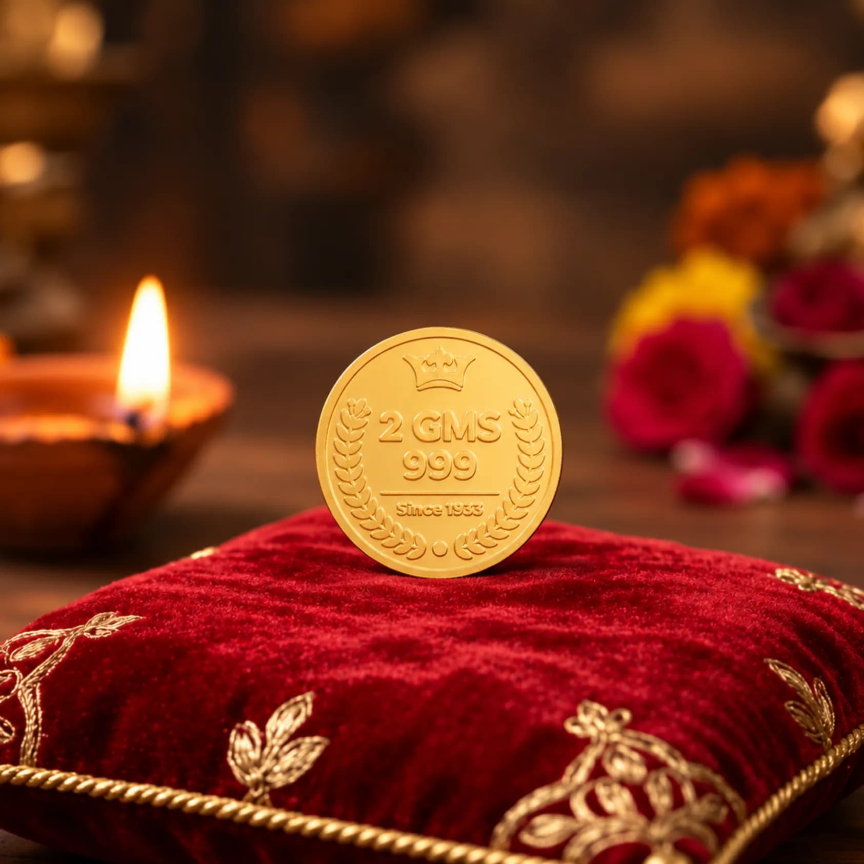 2 Gram 24KT (999) Pure Gold Coin