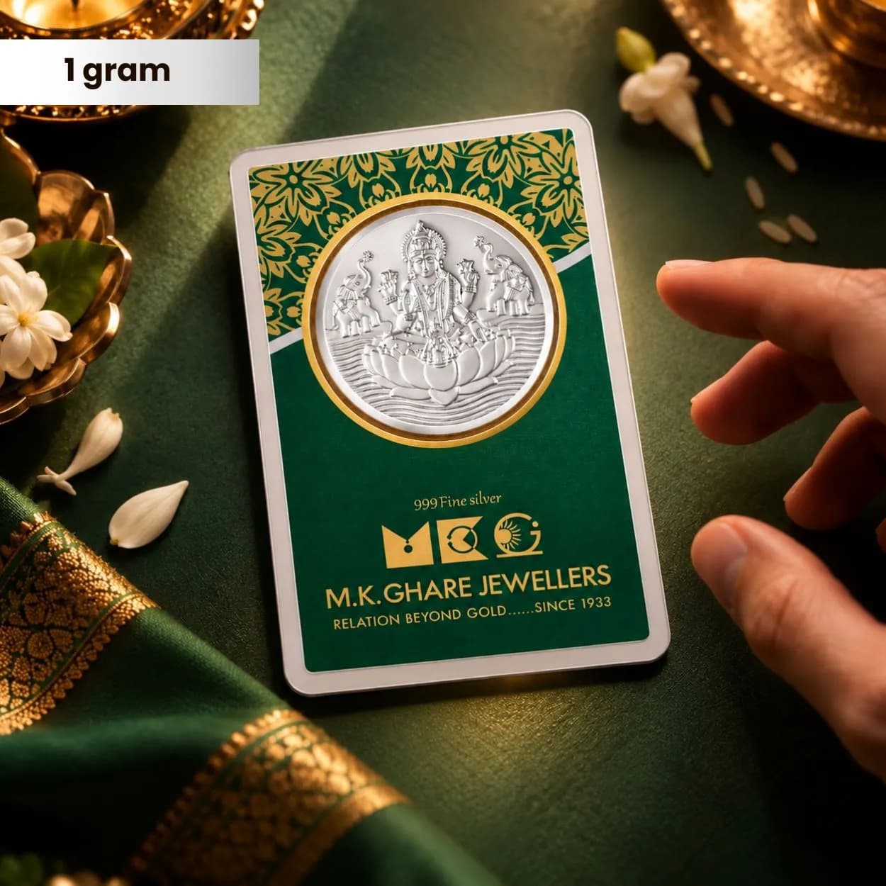 1 Gram 999 Lakshmi Pure Silver Gift Coin