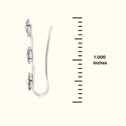 Silver Triple Flower Ear Climbers