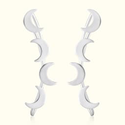 Crescent Moon Silver Ear Climber