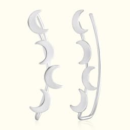 Crescent Moon Silver Ear Climber