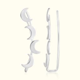 Crescent Moon Silver Ear Climber