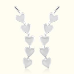 Sterling Silver Heart Ear Climbers