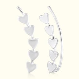 Sterling Silver Heart Ear Climbers