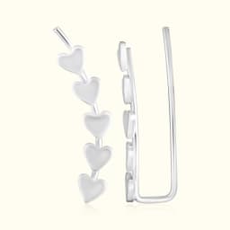 Sterling Silver Heart Ear Climbers