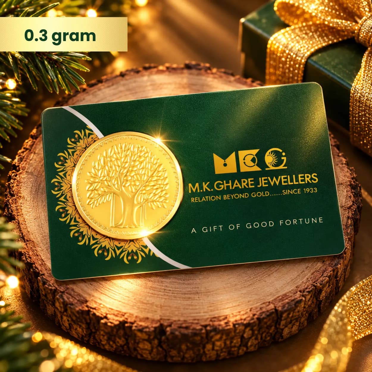 0.3 Gram 24KT (999) Kalpvruksh Pure Gold Gift Coin