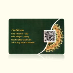 0.3 Gram 24KT (999) Kalpvruksh Pure Gold Gift Coin