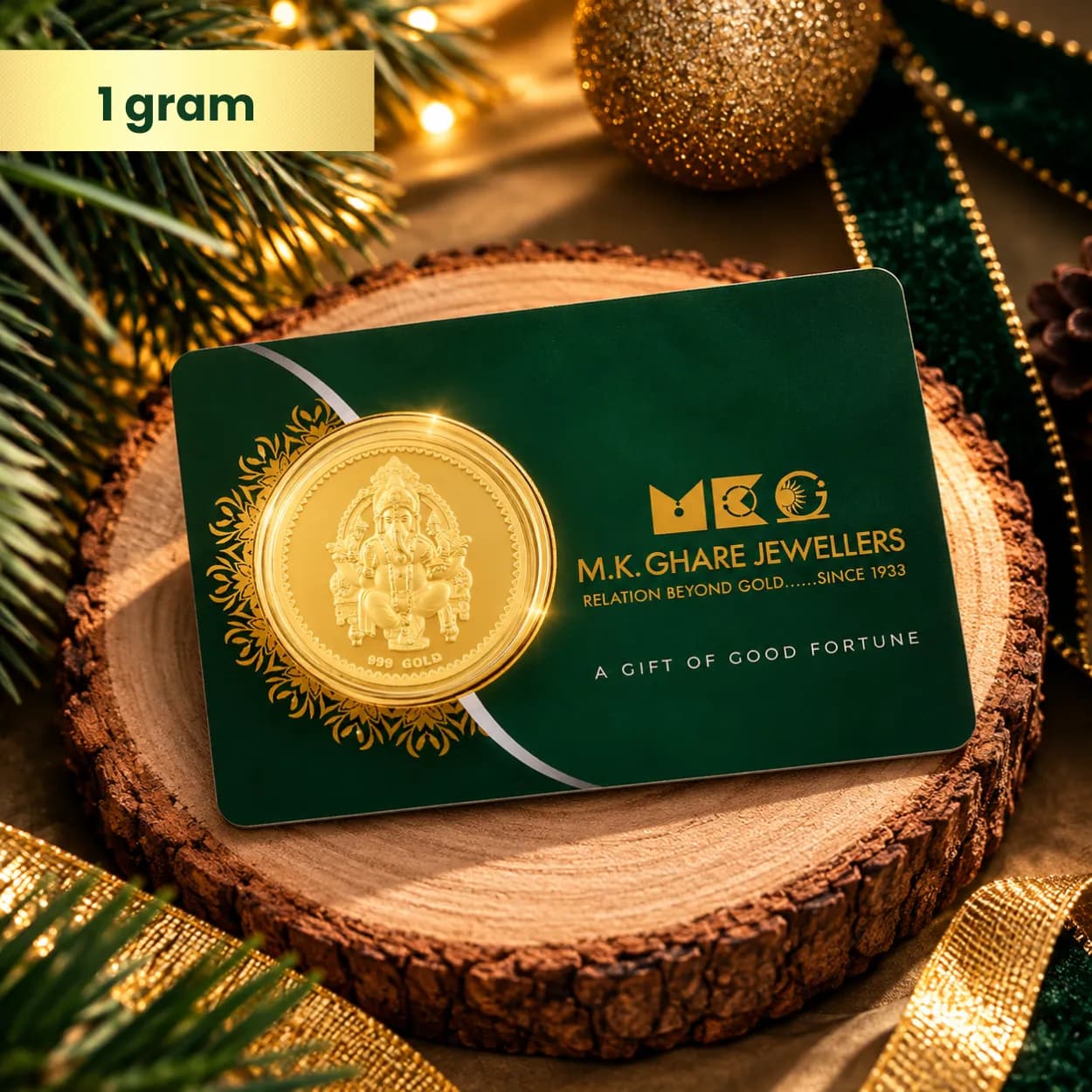 1 Gram 24KT (999) Lord Ganesh Pure Gold Coin