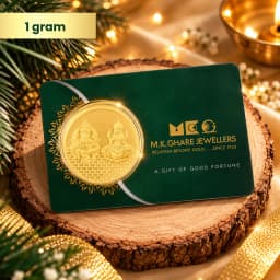 1 Gram 24KT (999) Lord Ganesh & Goddess Lakshmi Pure Gold Coin