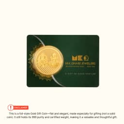 1 Gram 24KT (999) Lord Ganesh & Goddess Lakshmi Pure Gold Coin