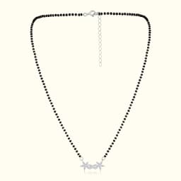 Modern Silver Mangalsutra with Infinity Pendant