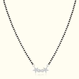 Modern Silver Mangalsutra with Infinity Pendant