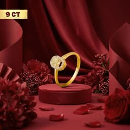 Elysian 9CT Gold Oval Halo AD Solitaire Ring