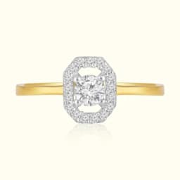 Elysian 9CT Gold Oval Halo AD Solitaire Ring