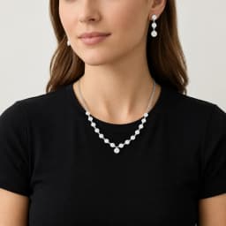 Elara Silver Necklace Set