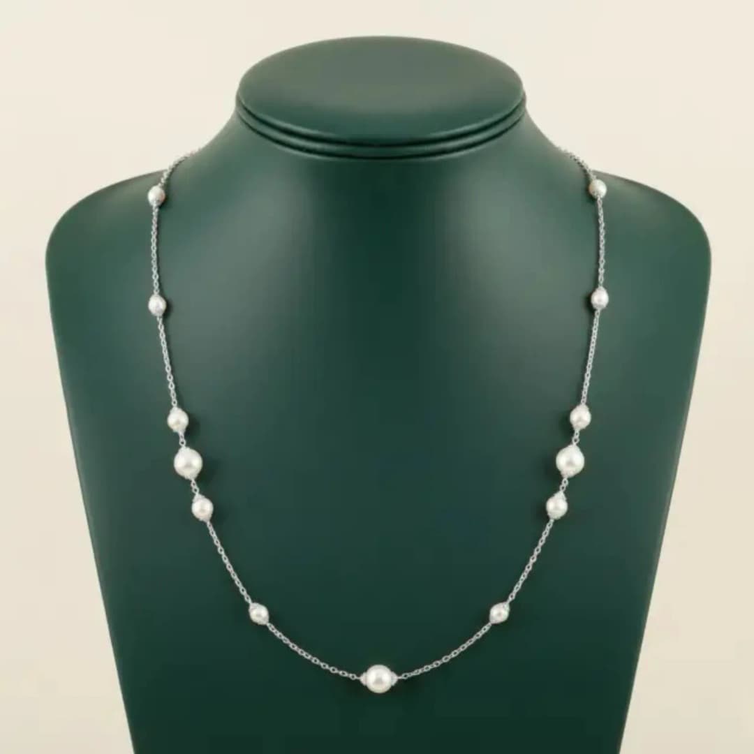 Akoya Pearls Silver Mala