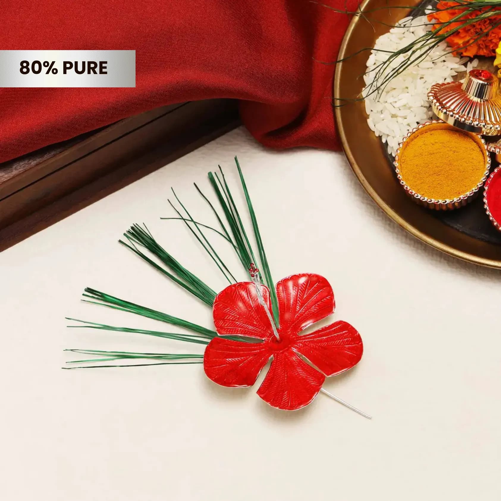 Red Petal Jaswand Flower
